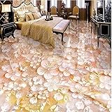 Benutzerdefinierte Bodenbelag Dreidimensionale Pflaumenjade Carving 3D-Bodenfliesen Fliesenmalerei Zum Lackieren Von Pvc Dick Verschleißfest -250X175Cm 3D Boden Wasserdicht Boden Mural Malerei 3D B