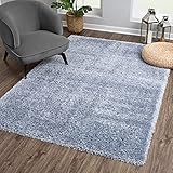 SANAT Porto Shaggy Wohnzimmer Teppich - Hochflor Zottel-Teppiche für Wohnzimmer, Schlafzimmer, Küche, Flure, Kinderzimmer - Leicht Zu Reinigen, Superweich, Modern Teppich Blau 120 x 170