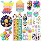 QASIMOF Fidget Toys Pack Sensory Fidget Toys Push Bubble Pop Spielzeug Stress Angst Relief Spielzeug Set für ADD OCD Autistic Kinder Erwachsene Angst Autismus (B-Fidget-Spielzeug)