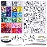 EuTengHao 6810Pcs small pony beads, letter beads set for jewelry bracelets with clear bracelets, 4 mm glass beads,'A-Z' alphabet letter beads for making friendship jewelry