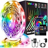 5m Led Strip, L8star Led Streifen Farbwechsel Led Lichterkette Clever Rgb Led Bänder Stripes mit Bluetooth und fern Kontroller Sync zur Musik Led Leiste, Lichterkette b