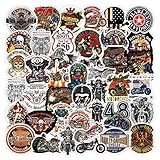 WayOuter Vintage Harley Motorräder Aufkleber 100 Stück Biker Vinyl Aufkleber für Gepäck Laptop Skateboard F