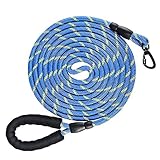 X XBEN 12mm 1.5M Schleppleine für Hunde, Hundeleine mit Gepolsterter Griff, Hochreflektierendes Trainingsleine für Kleine, Mittlere und Große Hunde, Robustes Kletterseil und Starke Karabiner, B