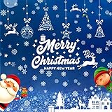 Fensterbilder Weihnachten, Tvvcalk Schneeflocken Fensterdeko für Weihnachten, Wiederverwendbar PVC Fenstersticker Weihnachten als Deko W