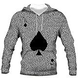 QTJY Casual Fashion Poker 3D gedruckte Herren- und Damen-Sweatshirts, Herbst- und Wintermode Freizeitjacken Pullover I 4XL