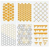 Bienenschablonen Waben-Hexagon-Schablone Honigbiene Zeichenschablone zum Malen auf Holz, Wand, Stoff, Leinwand, 21,1 x 29,7
