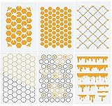 Bienenschablonen Waben-Hexagon-Schablone Honigbiene Zeichenschablone zum Malen auf Holz, Wand, Stoff, Leinwand, 21,1 x 29,7