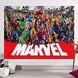 Jingrui The Avengers Tapisserie Wandbehang Gebürsteter Stoff Sandy Beach Wurf Teppich Decke Camping Zelt Reisematratze Schlaftapisserie Captain America Hulk Iron Man Spider-M