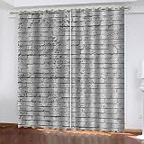 TTBBBB Vorhang Küche Weiße Backsteinwandkunst B 183 x H 160 cm Soft Blickdicht Vorhang Gardinen Raumverdunkelung mit Ösen Ösenvorhang für Schlafzimmer Wohnzimmer 2er S