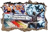 Ultras magdeburg Collage, 3D Wandsticker Format: 92x62cm, Wanddek