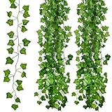 Sinwind efeu künstlich, efeu Girlande, Fake efeu, efeu künstlich Girlande 12 Stück Efeugirlande Künstlich Hochzeit für Büro, Küche, Garten, Party Wanddekoration Efeugirlande Künstlich H