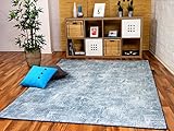 Mystic Designer Soft-Velours Teppich Vintage Eisblau in 24 Größ