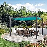 PURPLE LEAF 3 m x 33 m Aluminium-Pergola für den Außenbereich, ausziehbar, für Garten, Terrasse, Pavillon, Traube, Rankgitter, Pergola, türkisb