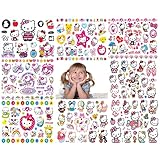 7 Blätter Hallo Kitty Tattoos Aufkleber 3D Mädchen Jungen Temporäre Tattoos Für Kinder Party Favor Geburtstag Dekoration Nettes Tattoo Set Kinder Gesicht Temporäre Aufkleber Wasserdichte Arm Hand DIY