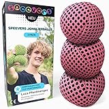 speevers XBalls Jonglierbälle professionelles 3er Set - Wurfbälle zum Jonglieren in 6 Uni Farben - Jonglierset für Kinder, Erwachsene, Anfänger, Profis - Beanbags mit Tragetasche (Rosa, 120g)