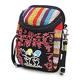 JOSEKO Handy Umhängetasche, Canvas Crossbody Tasche Universal Handytasche zum Umhängen Geldbörse Kleine Tasche für Damen Frauen Mädchen Kinder iPhone 6 Plus 7 Plus Galaxy Note 5 4 S7 Edge(Schwarz)