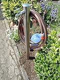 Wasserzapfstelle Edelstahl Wasserzapfsäule Ø48mm 85cm Schlauchhalter WS4885SH