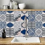 BLOUR Wandfliesenaufkleber im mediterranen Stil Wohnkultur DIY Selbstklebende Tapete Wohnzimmer Küche Badezimmer Dekoration Vinyl Wandb