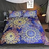 CCBAO 3D Bohemian King Bed Set Mikrofaser 3-Teiliges Set Mit 2 Kissenbezügen Doppelbett Bettbezug Home Schlafzimmer Hoteldekoration 264x228