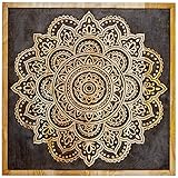 Orientalische Holz Ornament Wanddeko Hand der Hadji 60cm gross XL | Orientalisches Wandbild Wanpannel in Schwarz als Wanddekoration | Vintage Triptychon als Dekoration im Schlafzimmer oder W