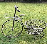 Moritz Pflanzfahrrad Blumentopfhalter Pflanzkorb 55 x 37 x 27,5 cm Pflanzrad Übertopf Gartendeko Metall antik braun HX-32-BR