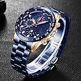 Voigoo Herren-Uhren mit Edelstahl-Top-Marke Sport Chronograph Quarz-Uhr-Mann-Relogio M
