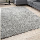 THE RUGS Teppich Wohnzimmer - Shaggy Weiche und Elegante Teppiche Für Schlafzimmer und Küche, Pflegeleicht, Viele Verschiedene Größen (80x150 cm, Grau)