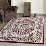 VIMODA Klassisch Orient Teppich dicht gewebt in Dunkel Rot, Maße:160 x 230