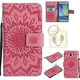 für Samsung Galaxy A5 (2015) Geprägte Muster Handy PU Leder Silikon Schutzhülle Handy case Book Style Portemonnaie Design für Samsung Galaxy A5 (2015) + Schlüsselanhänger（/*8） (6)