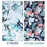 Mikrofaser Stoff Strandtuch Partner Groß 176x76 cm - 2er Pack XXL Flamingos Muster Schnelltrocknend Strandtücher, Handtuch Strand, Bunt Beach Towel Männer Damen für Strand, Pool, Picknicks, Camping