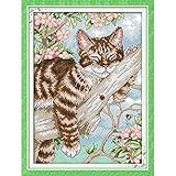 Ewige Liebe Weihnachten Eine Faule Katze Auf Dem Baum Chinesischen Kreuzstich Kits Ökologische Baumwolle Gestanzten Handgemachte Kreuzstich (Cross Stitch Fabric CT number : 14CT counted product)