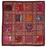 Oriental Galerie Kissenhülle Patchwork Indien Kissenbezug Überzug Bezug Hülle Sari Stoff 40x40 cm Nr. 7 W