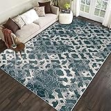 EUYXCRV Böhmischer Wohnzimmer-Teppich, Schlafzimmer-Teppich, Ethnischer Stil-Teppich, rutschfeste Kristall-Samt-Couchtischmatte 140 x 200