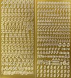 Sticker Buchstaben-Set, goldfarbig - Groß- und Kleinbuchstaben mit Zahlen - 9698 - zum B