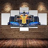 Bilder F1 Rennwagen Raceway Racing Sport 150x80 cm 5 Teilig Leinwandbilder Bild auf Leinwand Wandbild Kunstdruck Wanddeko Wand Wohnzimmer Wanddekoration Dek