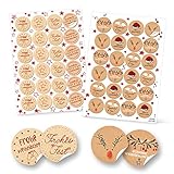Logbuch-Verlag SET 96 weihnachtliche Geschenkaufkleber Weihnachtsaufkleber mit Text Frohe Weihnachten rot beige schwarz weiß natur Kraftpapier Aufkleber Sticker Verpackung