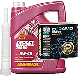 5l, MANNOL Diesel Turbo SAE 5W-40 Öl+ Ceramo Ester Additiv 300