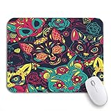 Gaming mouse pad pattern bunte zucker katze schädel blumen und blumen tattoo rutschfeste gummi backing computer mousepad für notebook