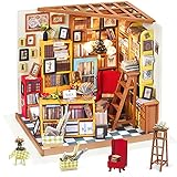 Rolife Miniatur Puppenhaus Kit DIY Holz Bibliothek Haus Modell für Mädchen und Jungen Kinder 14 15 16 17 Jahre Alt(Sam's Study)