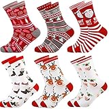 Fascigirl 6 Paar Kuschelsocken, Weihnachtssocken Damen Flauschige Socken Bunte Warme Socken Dicke Wintersocken Haussocken Fuzzy Socks Geschenk Socken für Frauen und M
