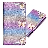 Bling Glitter Glitzer Diamond Ledertasche Bookstyle Hülle für iPhone SE/5S/5