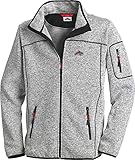 Stubai - Strick Fleecejacke Herren/Strickjacke mit Fleece Innenseite für Outdooraktivität, Strick Fleece Jacke mit Stehkragen und Reißverschluss (Farbe: Grau, Größe: M - 3XL)