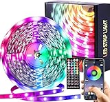 LED Strips 10m, LED Streifen Sync mit Musik, Licht Band Farbwechsel Steuerbar mit APP, LED Lichterkette Flexibel LED Band, LED Leiste Selbstklebend für Zuhause, TV, Festival Dekoration (10m)