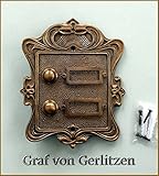 Graf von Gerlitzen Antik Messing Tür Klingel 2 Türklingel Klingelschild Klingelplatte Jugendstil K79