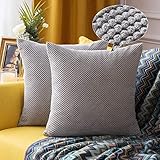 MIULEE 2er Set Granulat Kissenbezug Ananas Weiches Massiv Dekorativen Quadratisch Überwurf Kissenbezüge Kissen für Sofa Schlafzimmer 16'x16', 40 x 40 cm Hellg