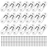 FAVENGO 30 Stücke Schlüssellochaufhänger Regal Aufhängung Linsenkopfbeschlag Schrankaufhänger Schlüssellochverschlüsse mit 60 Schrauben für Bilderrahmen Spiegel Schrank 44 mm x 16 mm Silb
