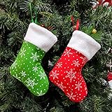 MCTY Weihnachtsstrümpfe Christbaumschmuck kleine Weihnachtsstrümpfe Geschenk und Leckerlibeutel Weihnachten Hängende Socken für Weihnachtsbaum Haus Garten Dek