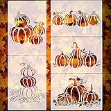 5 Stück Herbst-Kürbis-Schablonen 30 x 20 cm Erntedankfest Herbst Schablonen Kürbis Malerei Schablonen Kunststoff Ernte Vorlagen für DIY Zeichnen Malerei Handwerk Kunst Bauernhaus Dek