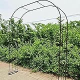 HSWYJJPFB Rosen Bogen Kletterpflanze Metall Pergola Spalier Outdoor Garten Bogen Rosenlaube für Garten, Hinterhof, Rasen, Bank 0924(Color:Brown;Size:2.6mx2.4m)