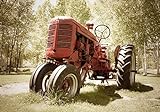 wandmotiv24 Fototapete Traktor Maschine Landwirtschaft, XS 150 x 105cm - 3 Teile, Fototapeten, Wandbild, Motivtapeten, Vlies-Tapeten, Oldtimer, Reifen, Technik M0517